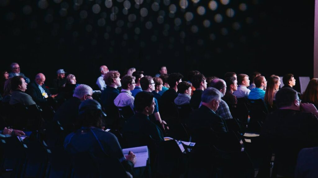 People attending a business conference