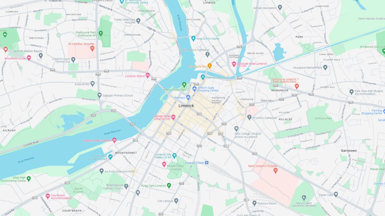 Limerick city map