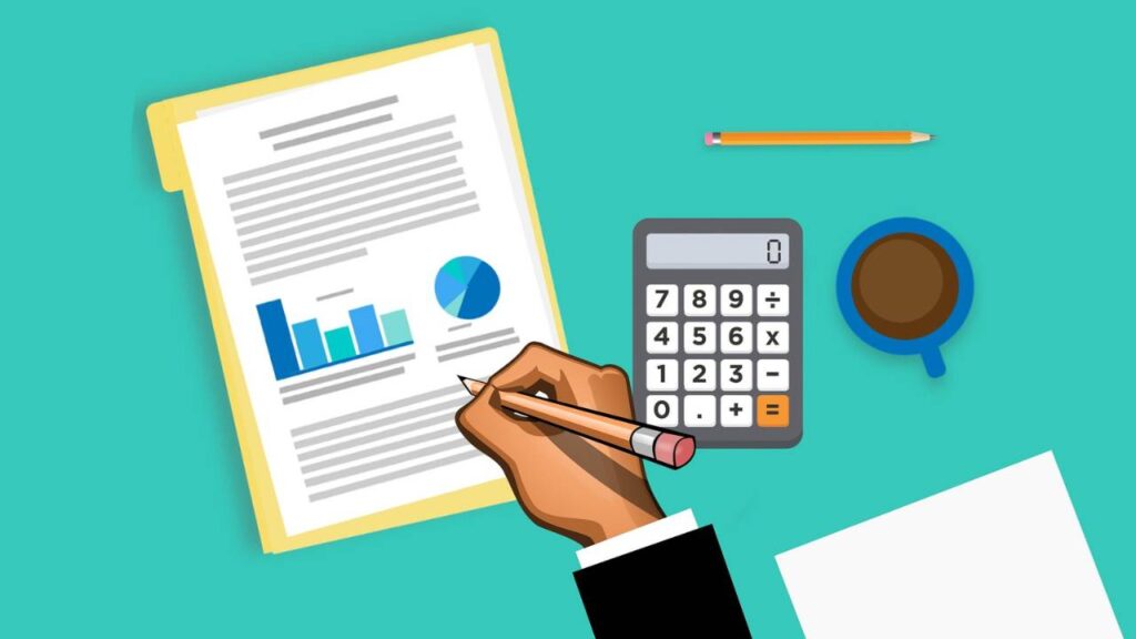 An illustration depicting a person conducting a financial analysis