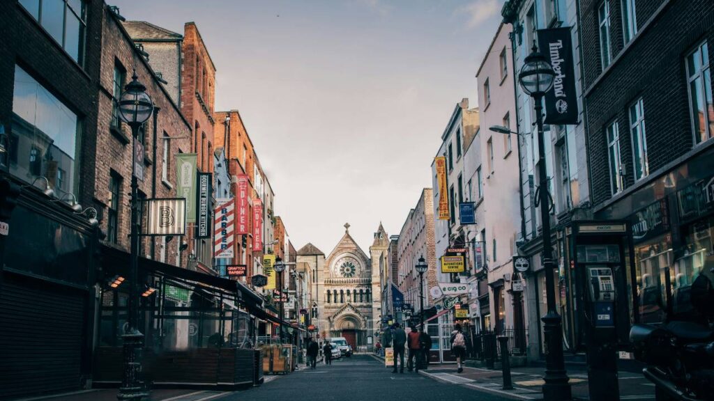 A photo of a street in Dublin 